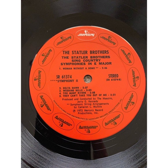 The Statler Brothers Sing Country Symphonies In E Major LP Mercury SR-61374 VG+ - Picture 8 of 8